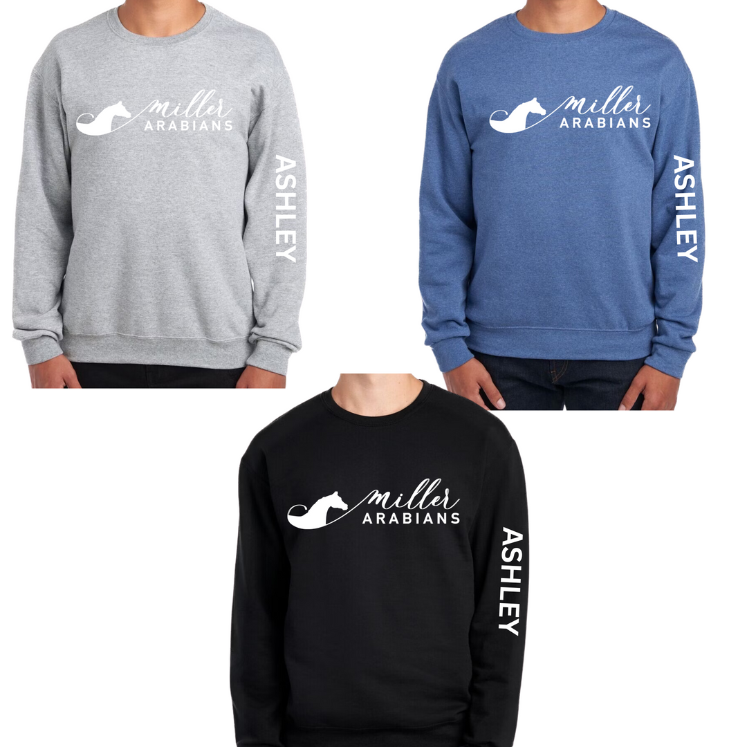 Miller Arabians crew sweatshirt - name on sleeve - customizable