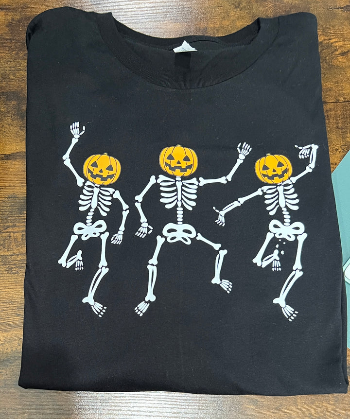 Fun pumpkin skeletons dancing sweatshirt - fall/Halloween/costume