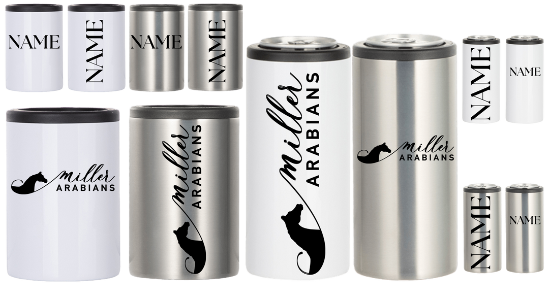 Miller Arabian metal 12 oz can koozie