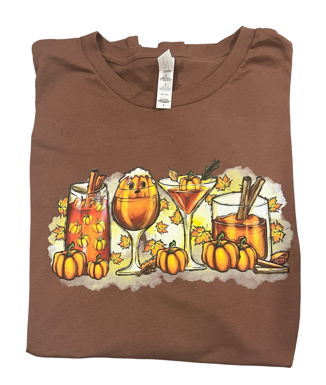 Fall Cocktails long sleeve TEE - pumpkin drinks!