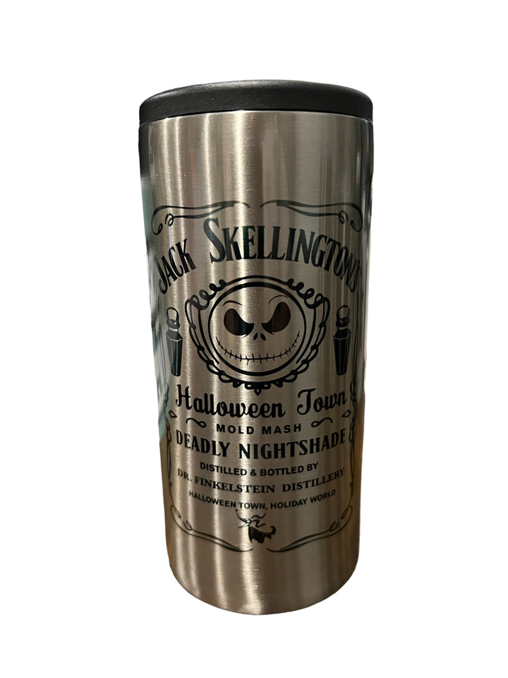 Jack Skellington Halloween Town - metal 12 oz SLIM can koozie