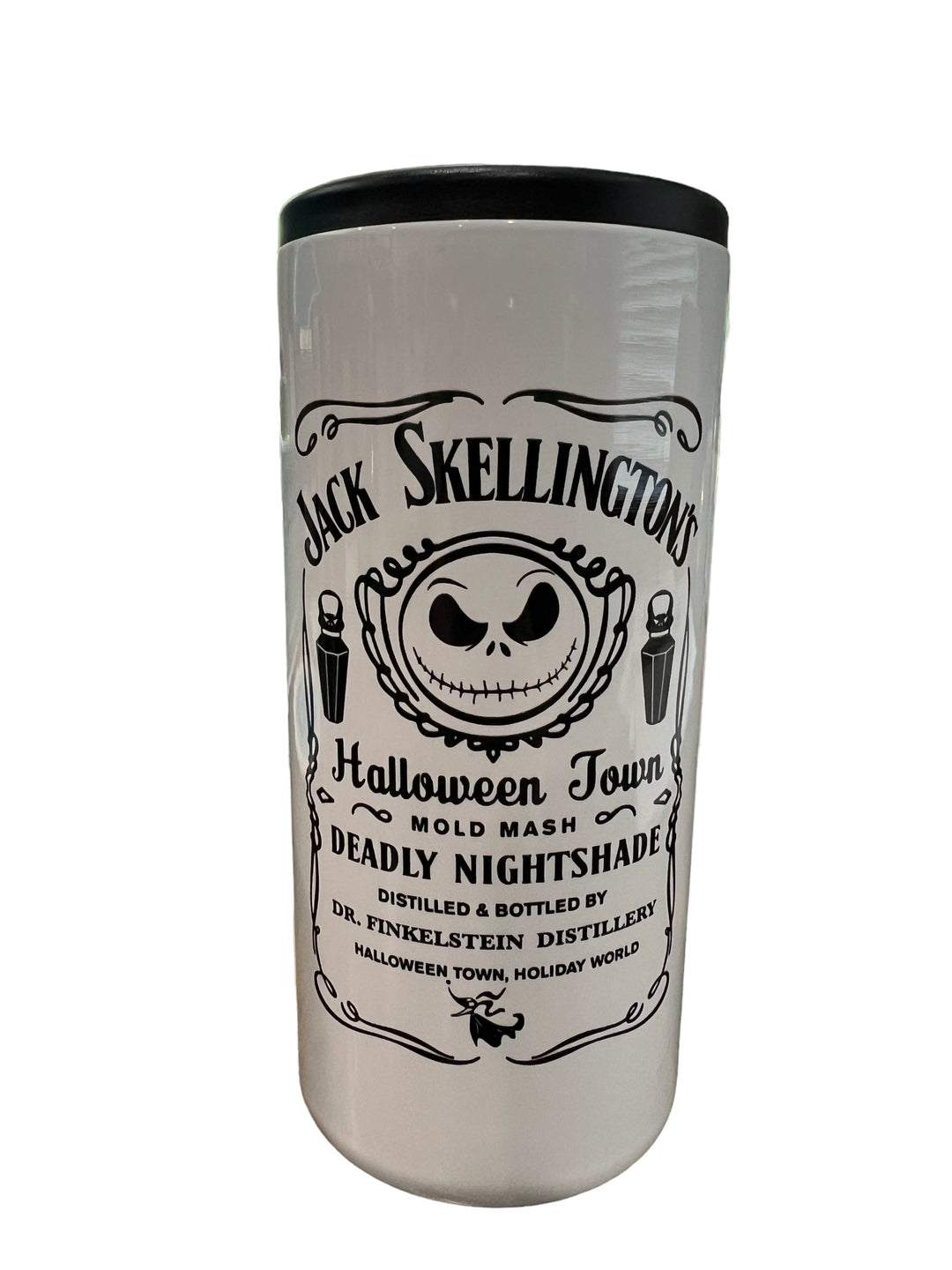 Jack Skellington Halloween Town - metal 12 oz SLIM can koozie