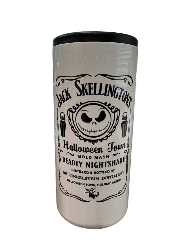 Jack Skellington Halloween Town - metal 12 oz SLIM can koozie