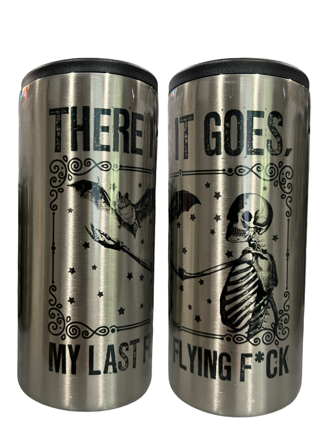 There it goes, my last flying f*ck - funny - halloween - metal can koozie