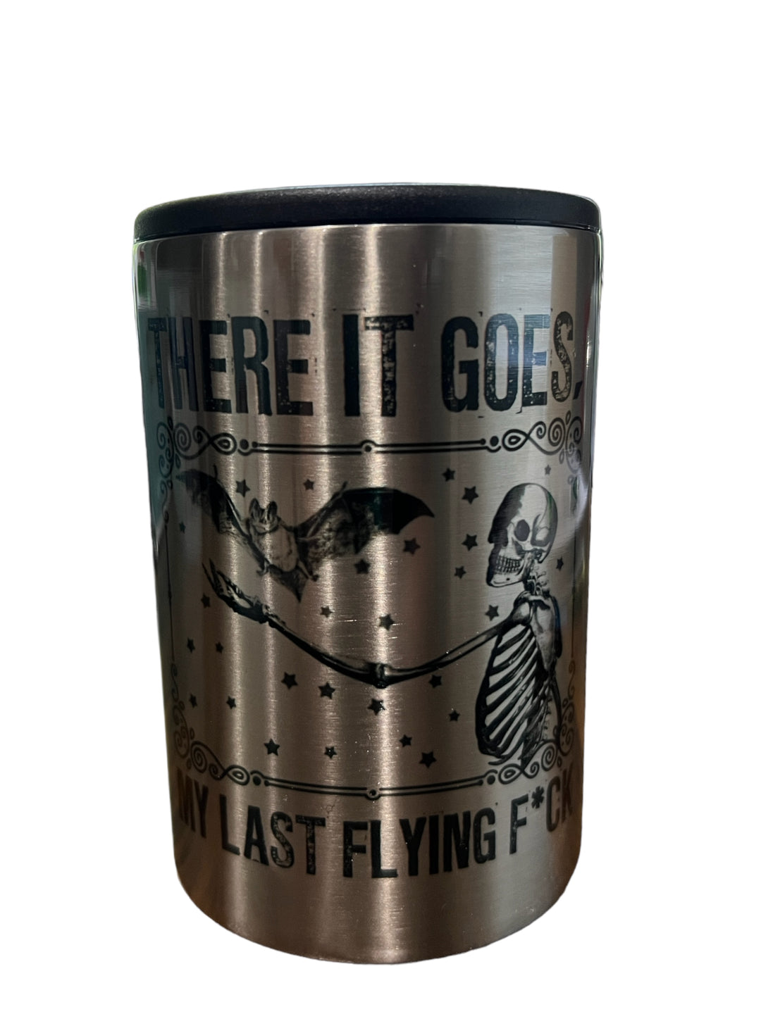 There it goes, my last flying f*ck - funny - halloween - metal can koozie