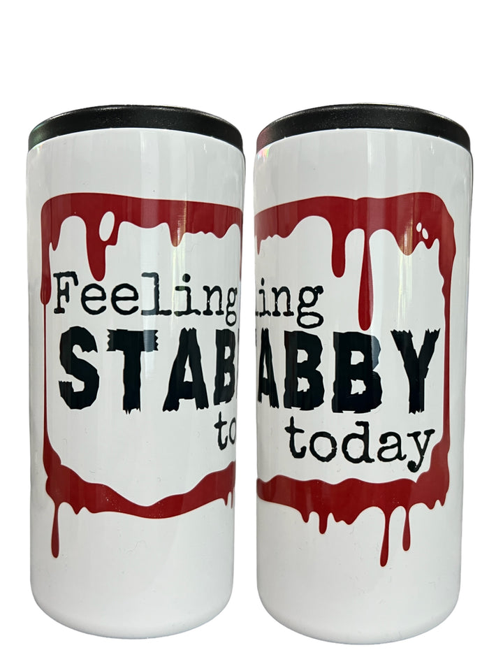 Feeling STABBY today - funny - halloween - metal can koozie