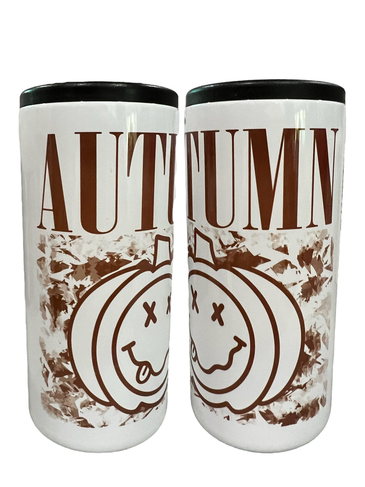 AUTUMN - Nirvana Nod - halloween/pumpkin - metal can koozie