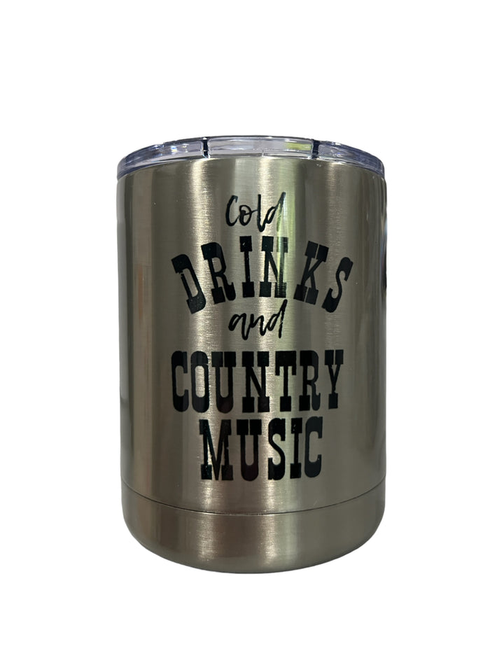 Cold drinks and country music lowball tumbler