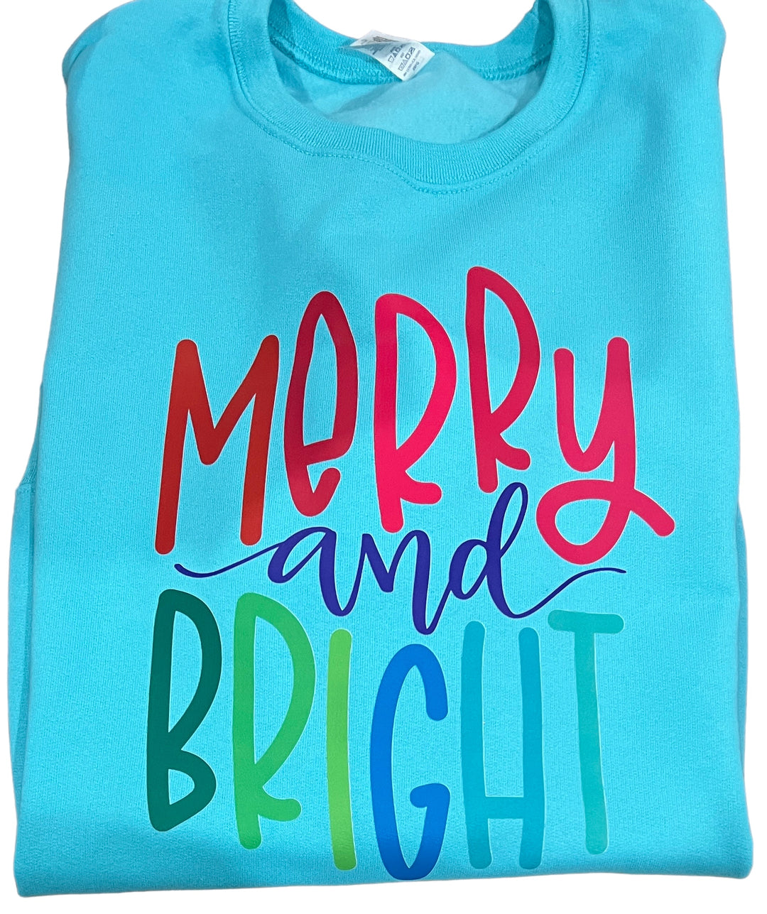 Merry & Bright Sweatshirt - scuba blue - Christmas