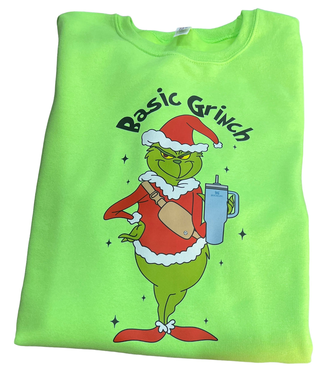 Basic G r I n c h Sweatshirt - Neon Green - Christmas