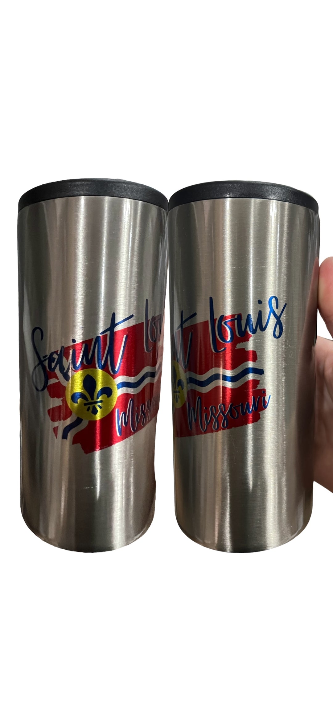 Saint Louis Missouri flag - metal can koozie