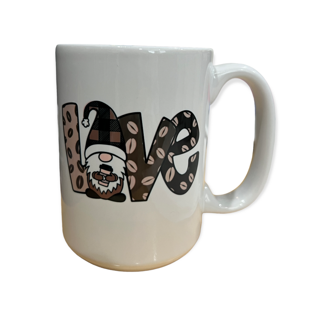 LOVE coffee beans gnome Ceramic Mug