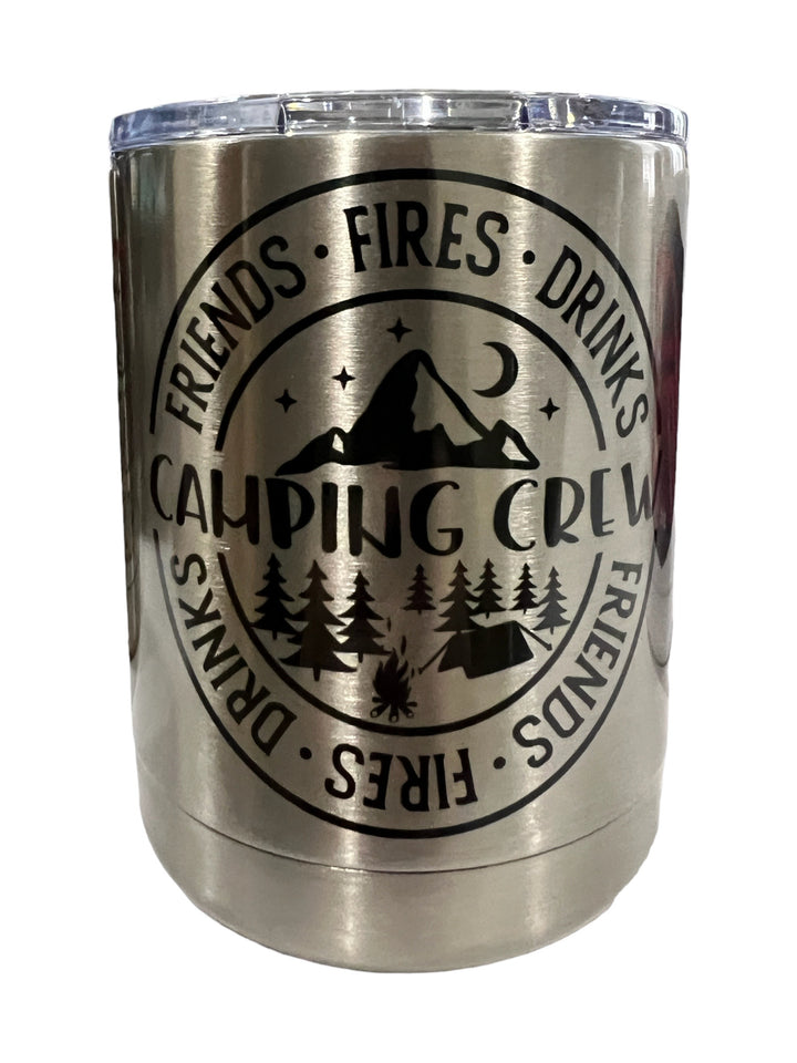 Camping Crew - Friends, Fires, Drinks lowball tumbler