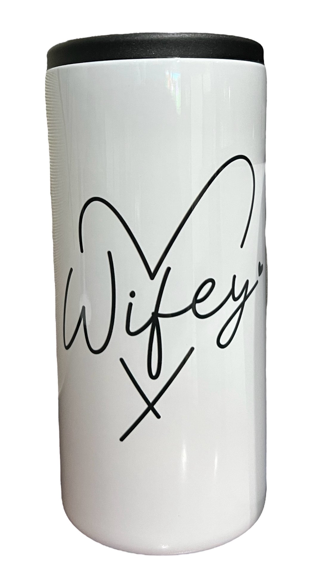 Wifey metal slim can koozie