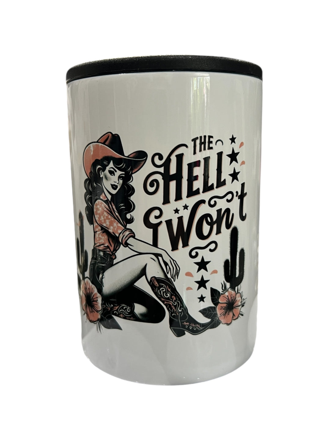 The hell I won’t - metal slim can koozie