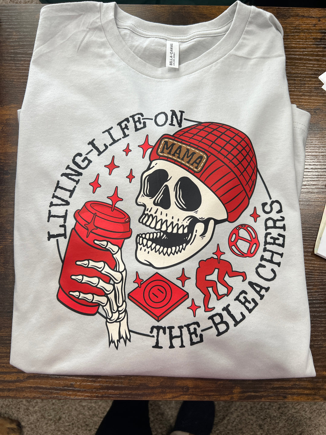 Living life on the bleachers - wrestling mama - long sleeve tee