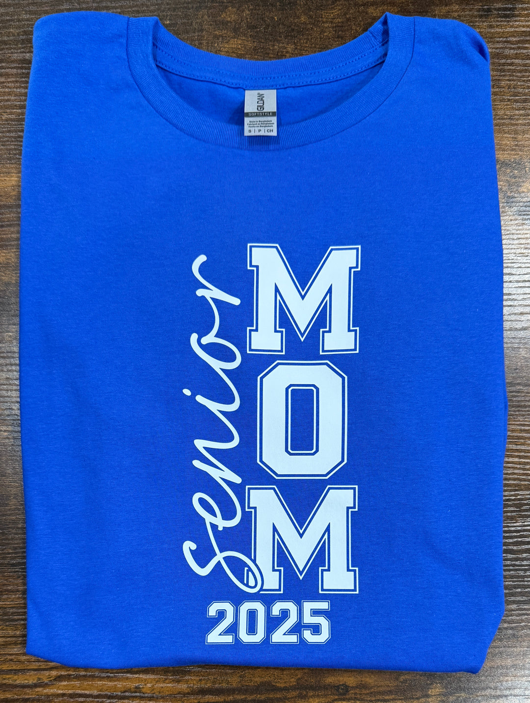 Seniors - MOM - Class of 2025 royal blue short sleeve tee - high school, college