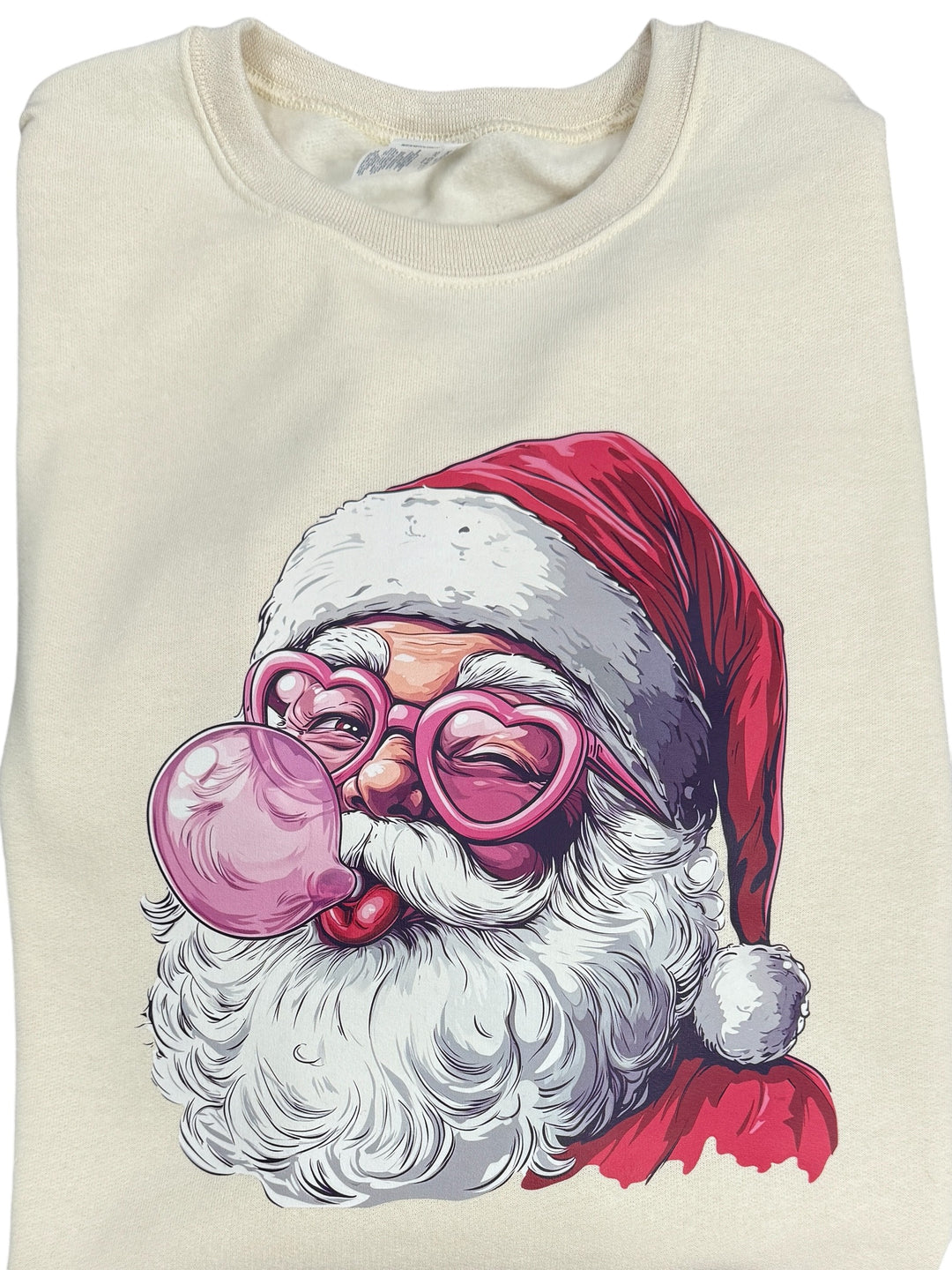 Santa blowing a bubble gum bubble sweatshirt - Christmas