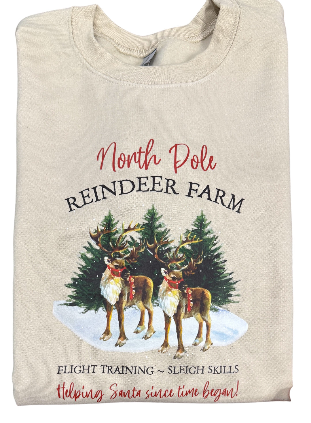 North Pole Reindeer farm sweatshirt - Christmas