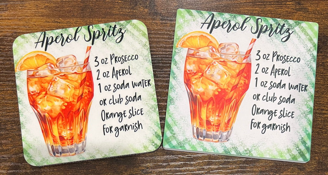 Aperol Spritz recipe bar coaster