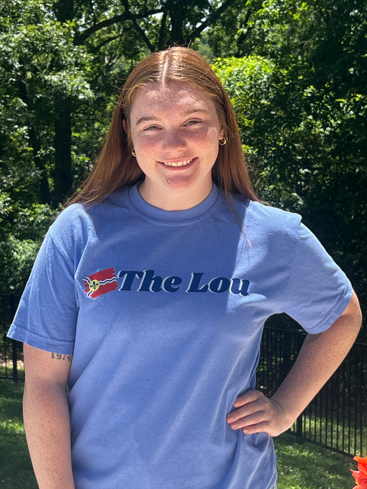 The Lou - St Louis, MO flag Comfort Colors short sleeve tee