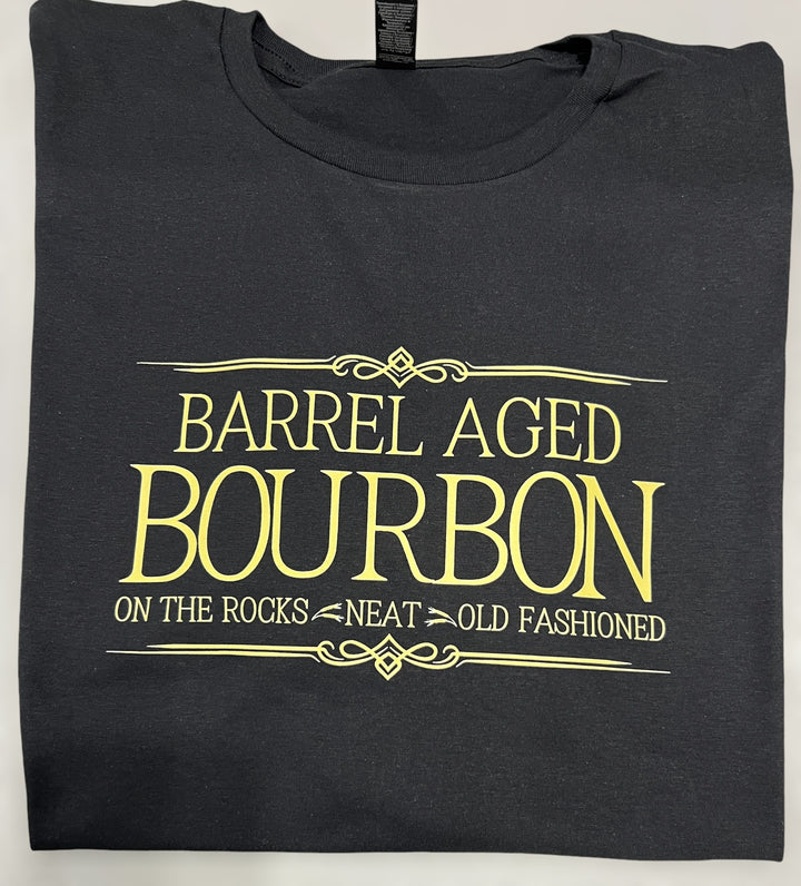 Barrel aged bourbon - on the rocks, neat, old fashioned short sleeve tee