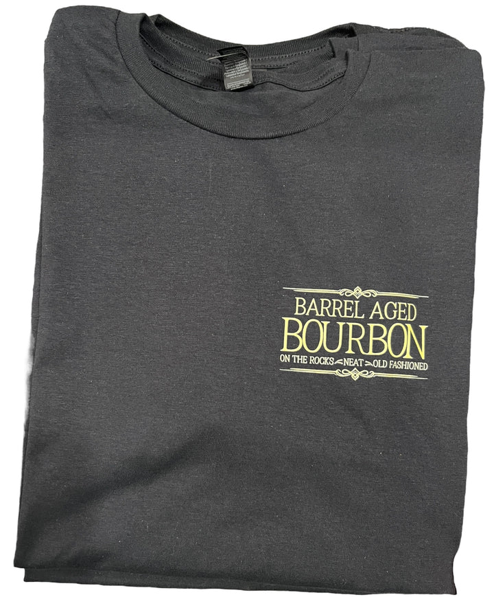 Barrel aged bourbon - on the rocks, neat, old fashioned short sleeve tee