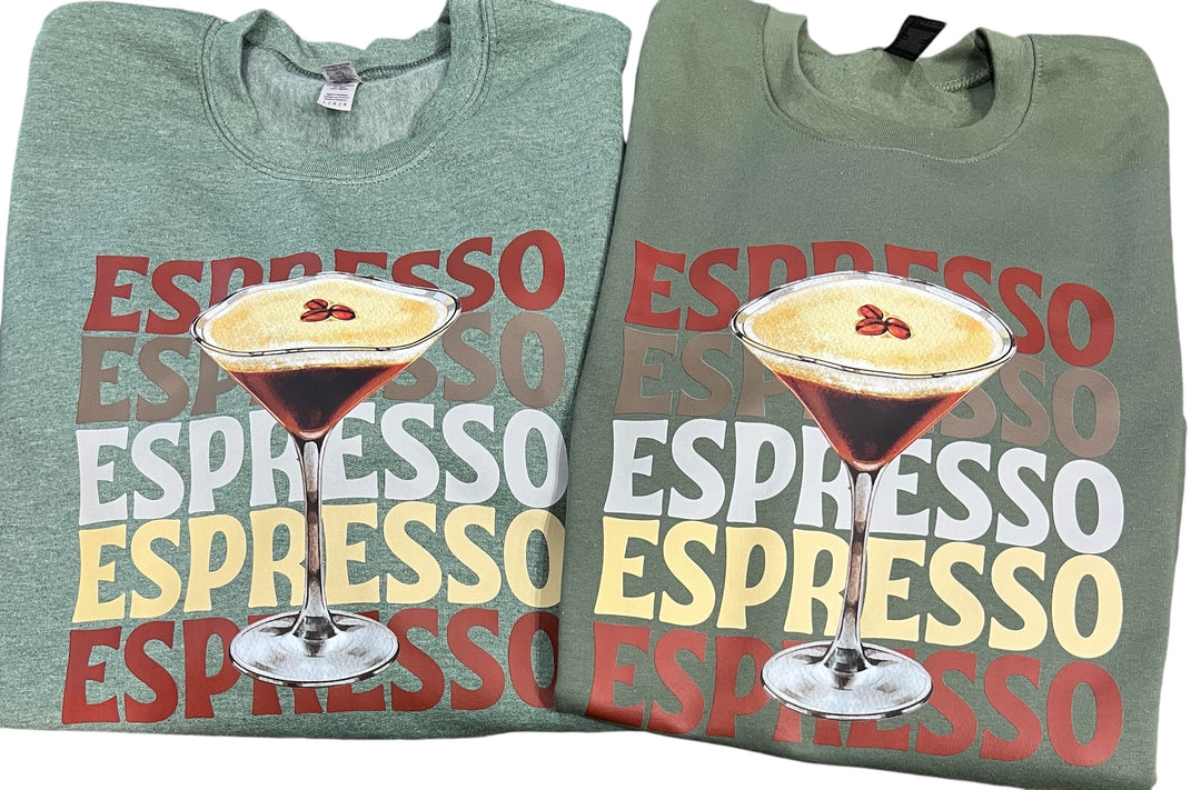 Espresso Martini green sweatshirt