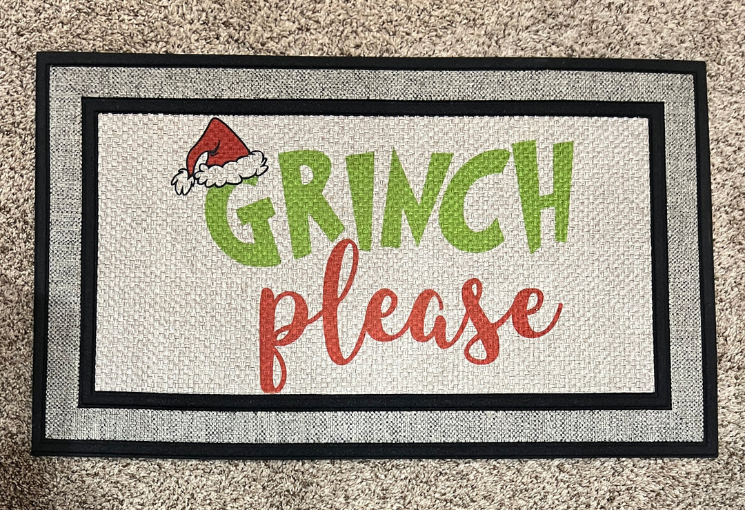 Grinch please Christmas doormat