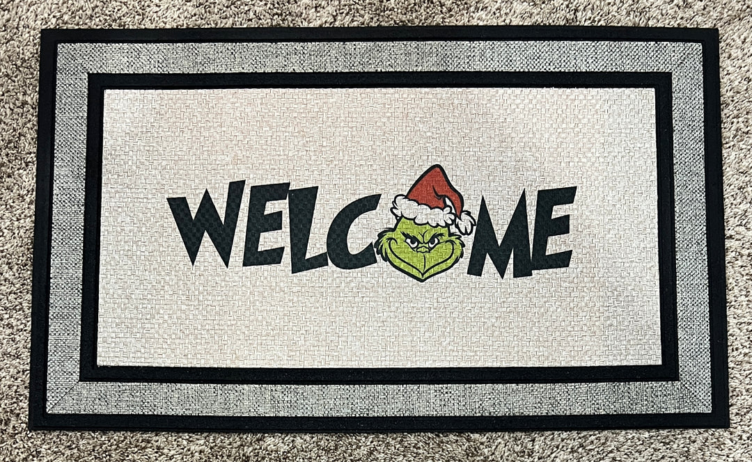 Welcome Grinch Christmas doormat