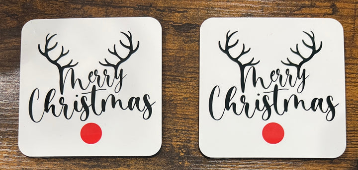 Merry Christmas Reindeer coaster - Christmas