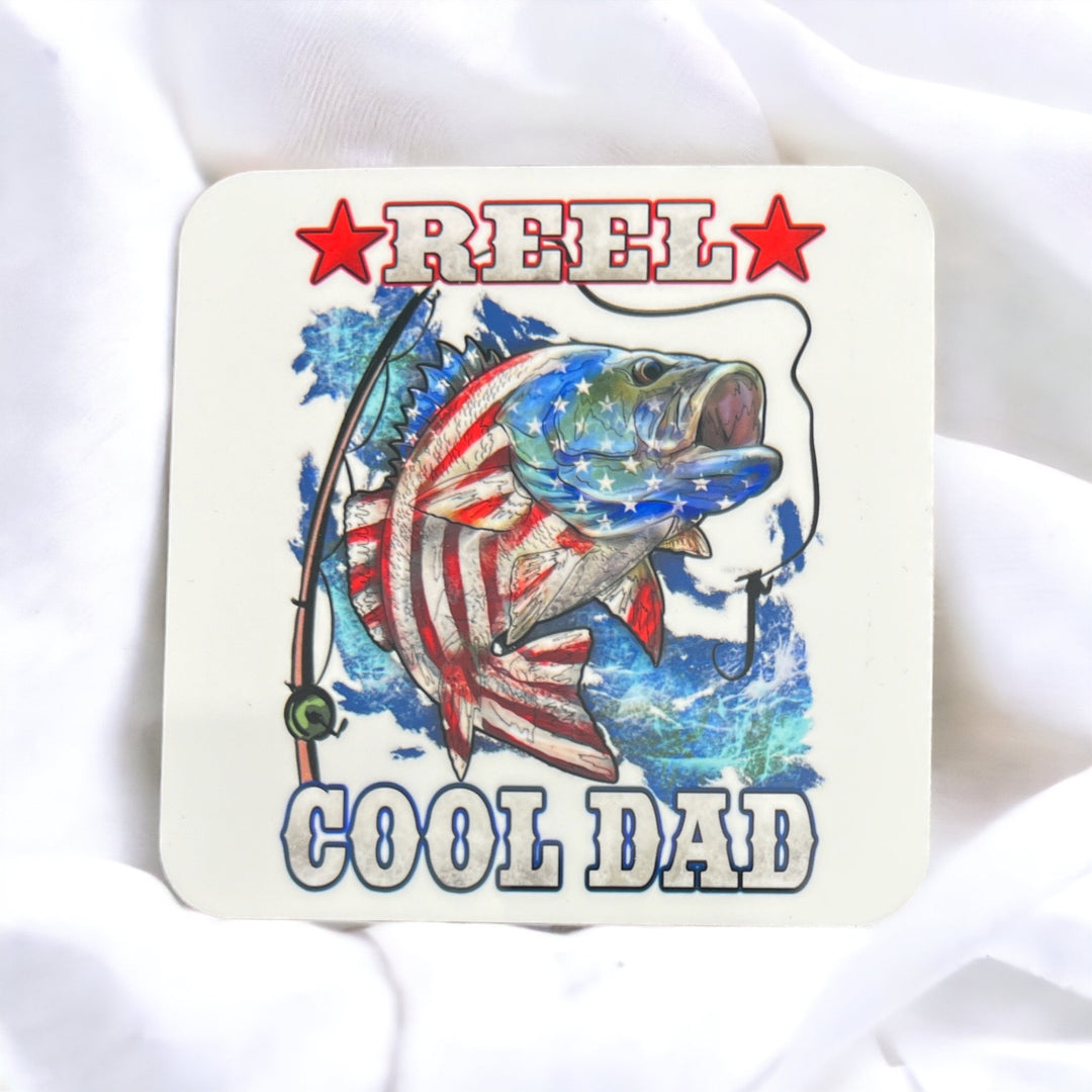 Reel cool dad coaster - fish - american