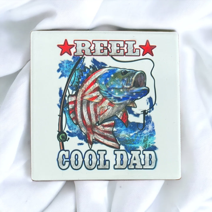 Reel cool dad coaster - fish - american