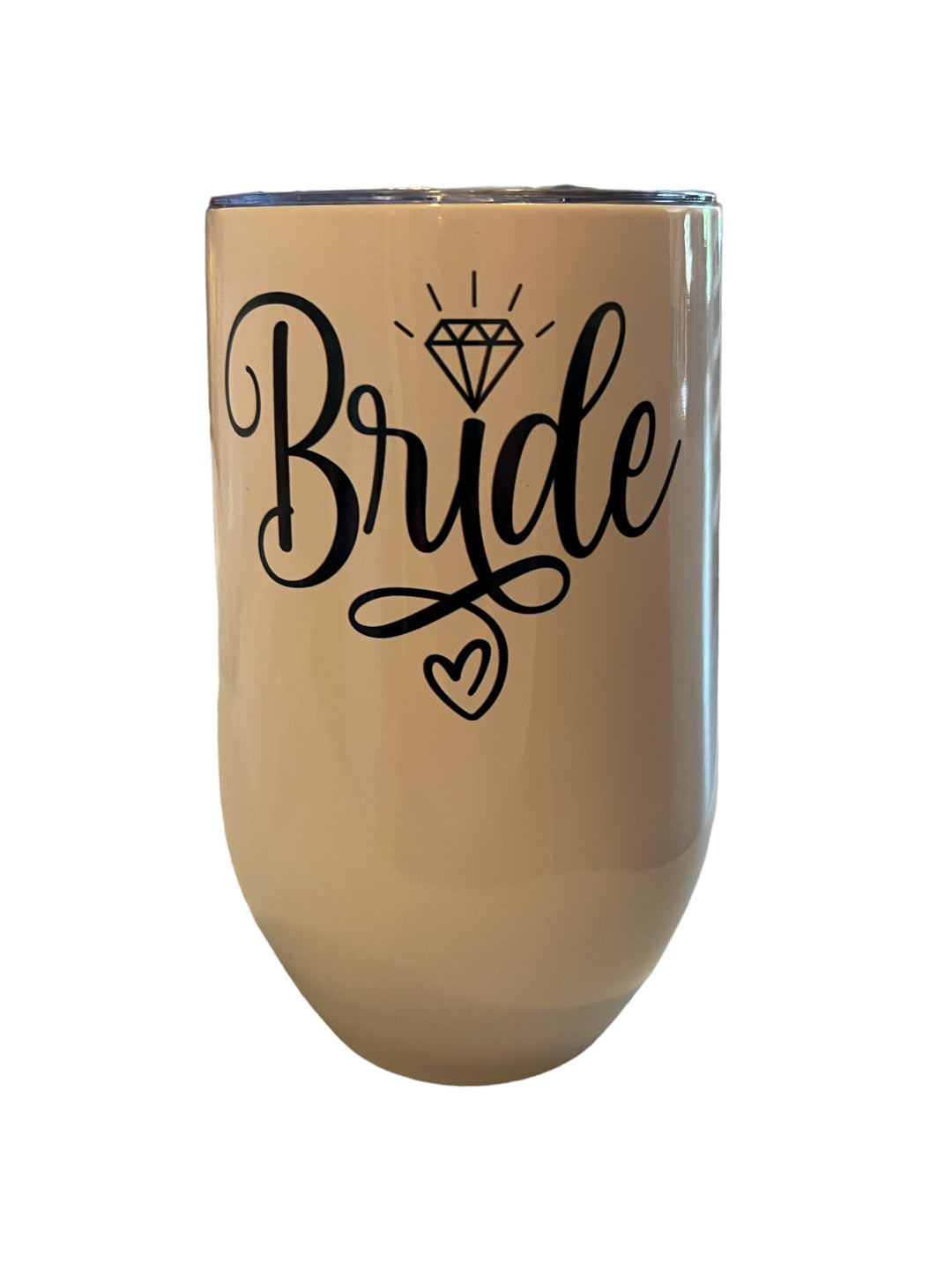 Bride - stemless 17 oz wine tumbler with lid