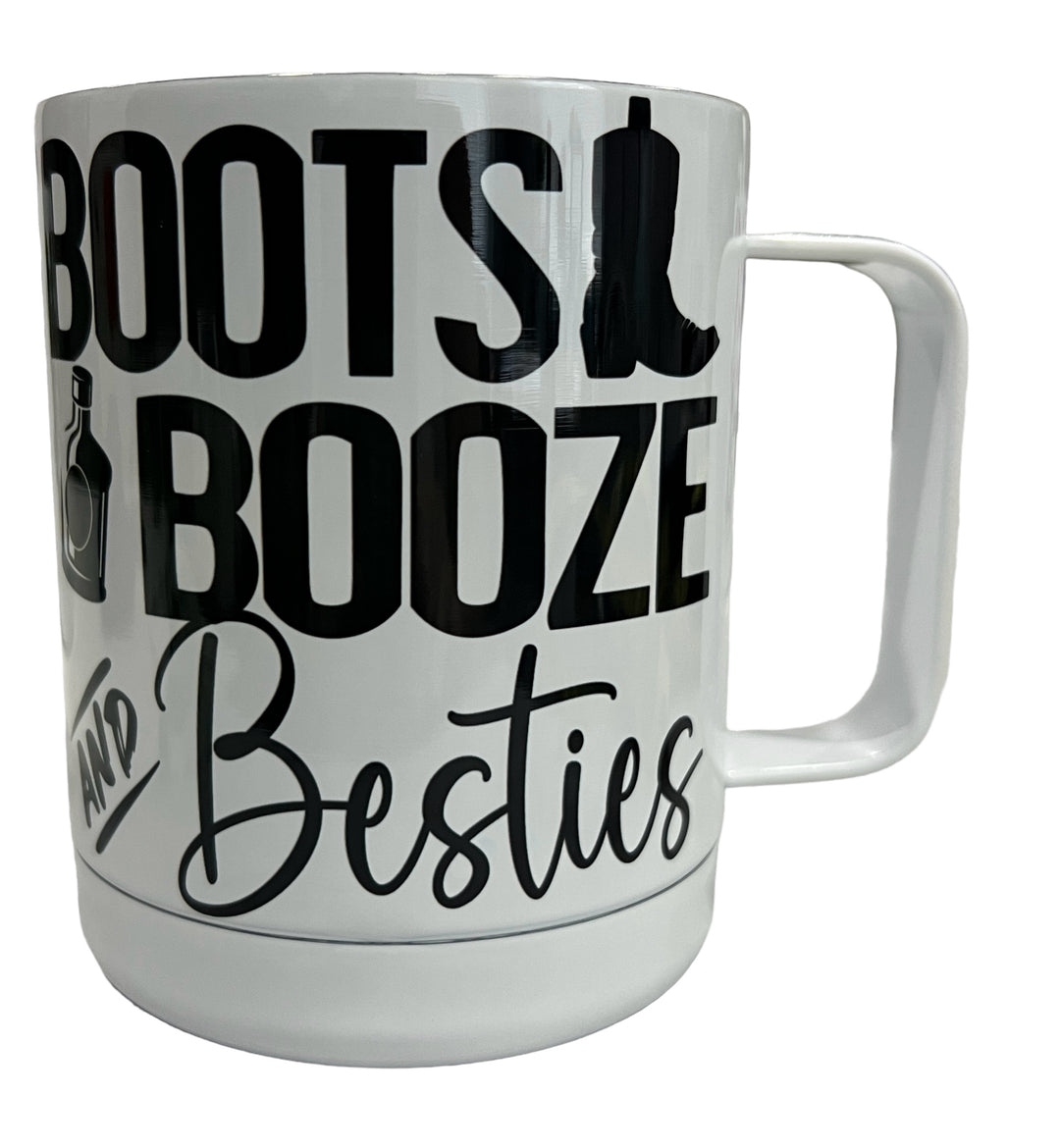 Boots, Booze & Besties lowball tumbler