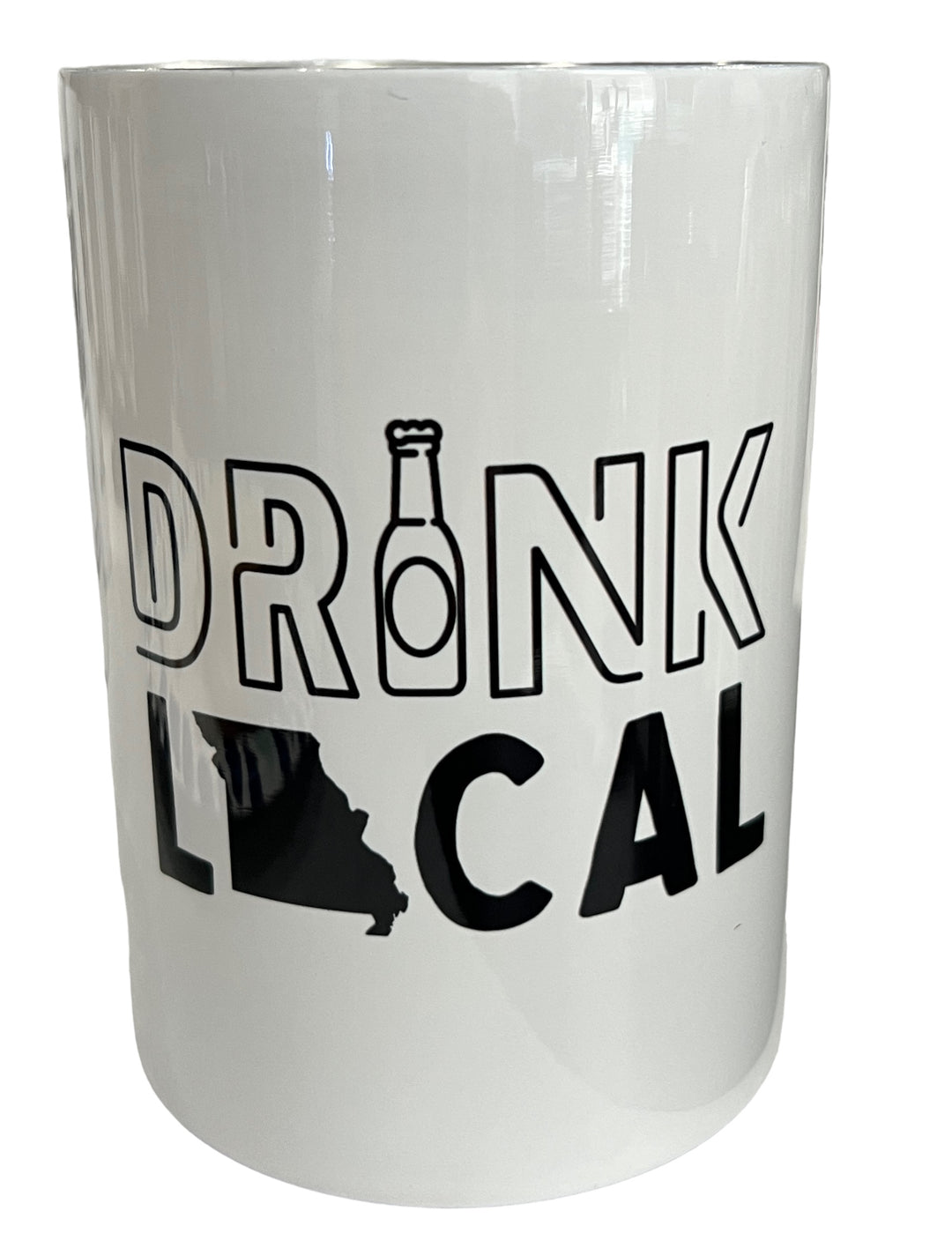 Drink Local - Missouri - metal 12 oz can koozie