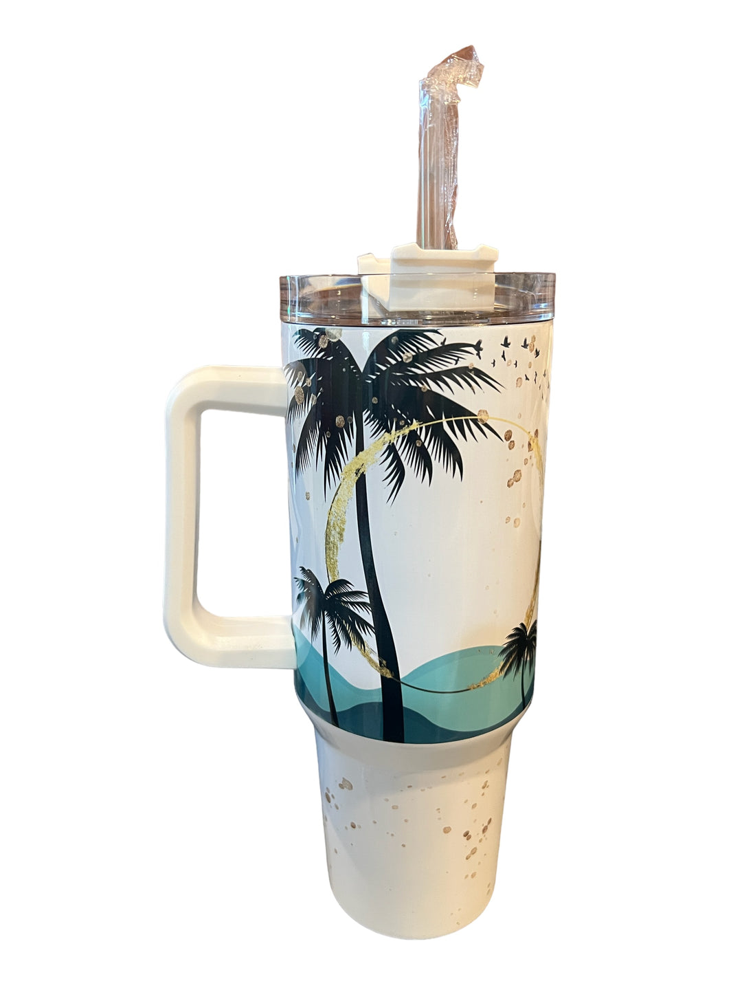 Palm Trees - 40 oz quencher tumbler with lid and straw