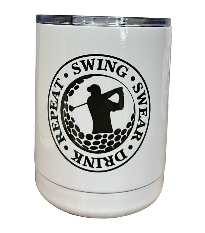 Golf - Swing, Swear, Drink, Repeat - Lowball tumbler