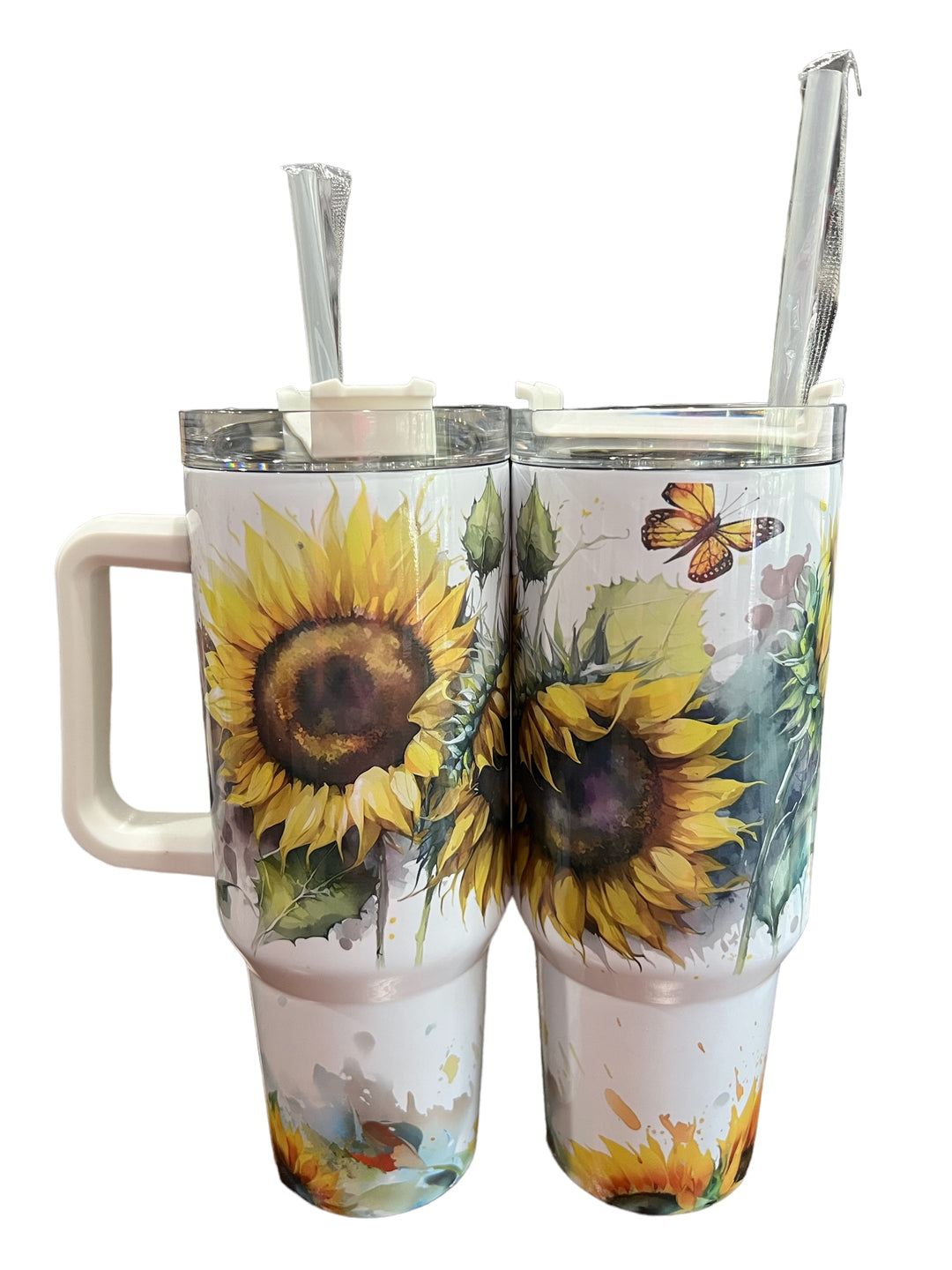 Sunflowers - 40 oz quencher tumbler with lid and straw