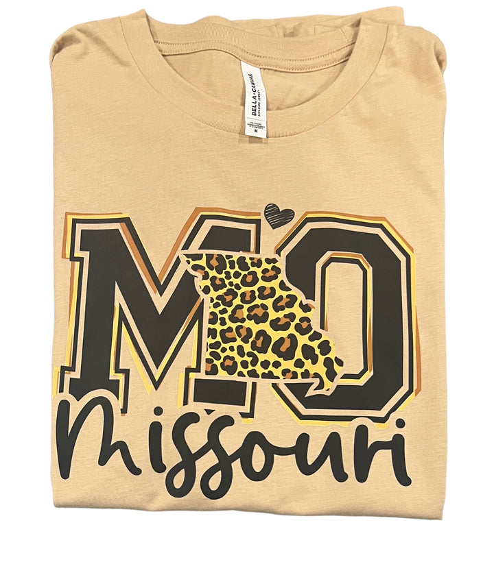 Missouri long sleeve TEE - leopard print, State of Missouri, MO