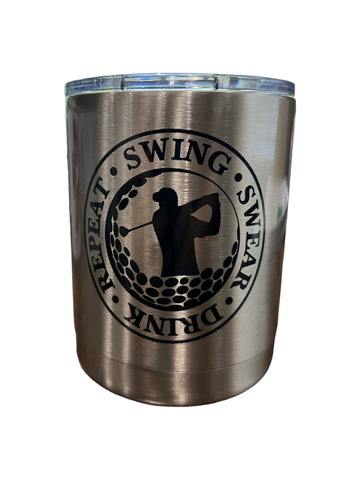 Golf - Swing, Swear, Drink, Repeat - Lowball tumbler