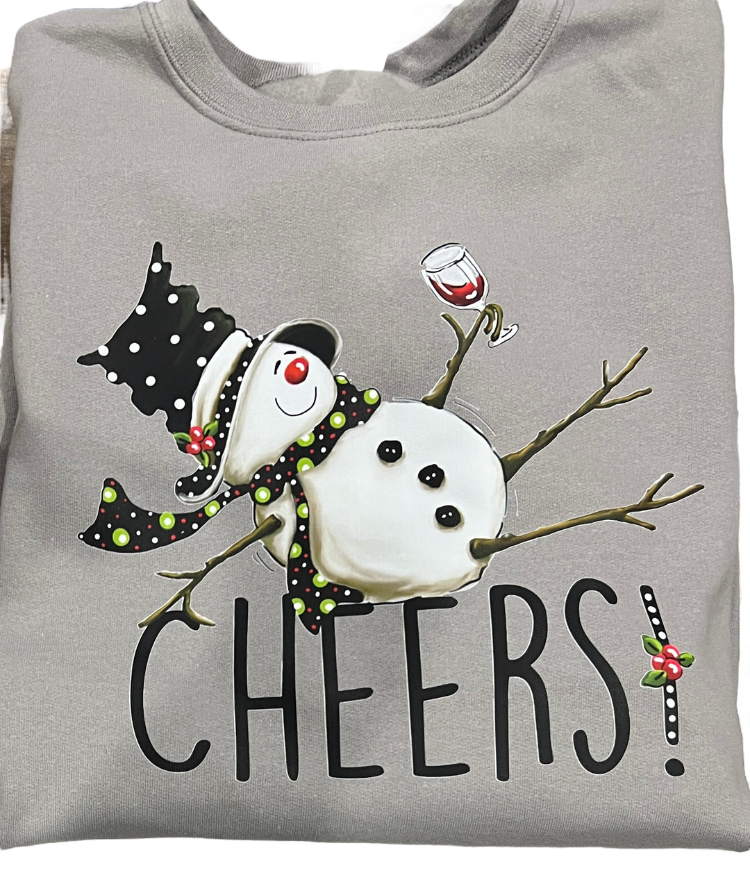 Snowman drinking wine Sweatshirt - Rock - Christmas