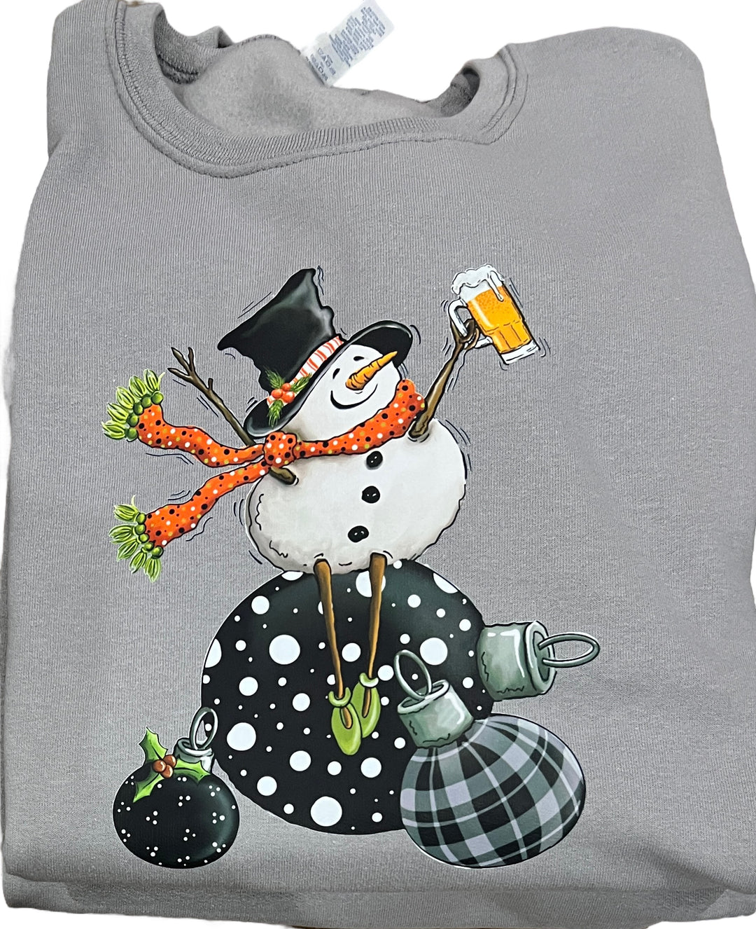 Snowman drinking beer Sweatshirt - Rock - Christmas