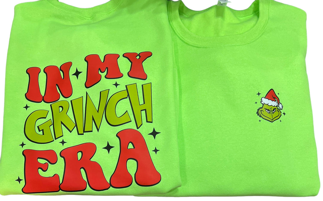 In my Grinch era Sweatshirt - Double sided - Neon Green - Christmas