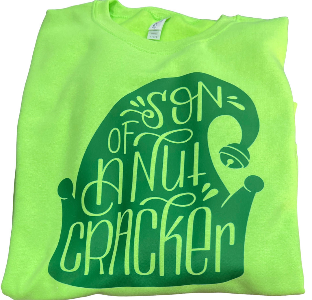 Son of a nut cracker Sweatshirt - Neon Green - Christmas