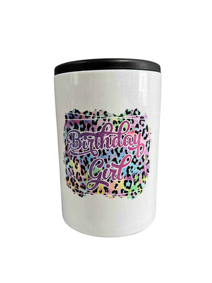 Birthday girl - metal 12 oz can koozie