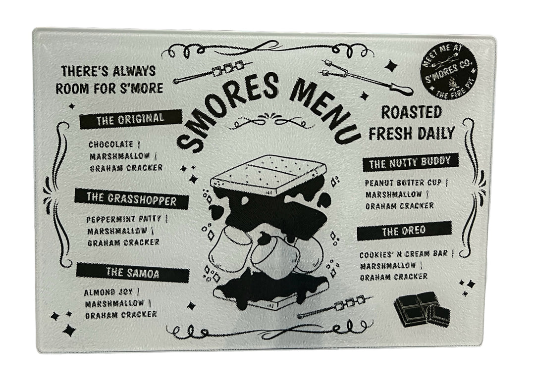 S’mores menu - Rectangle Glass Cutting Board