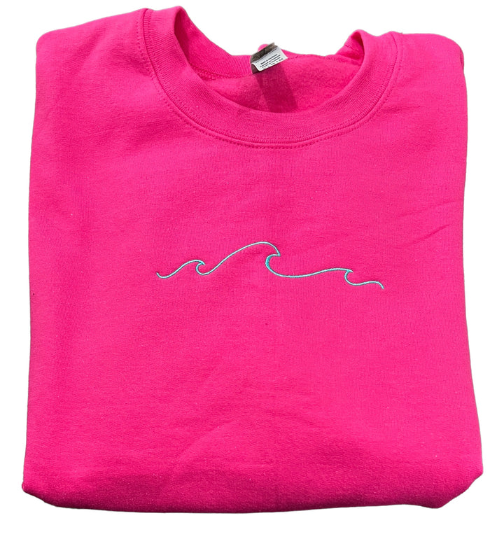 Wave Embroidered Sweatshirt - Summer/Ocean/Beach/Vacation