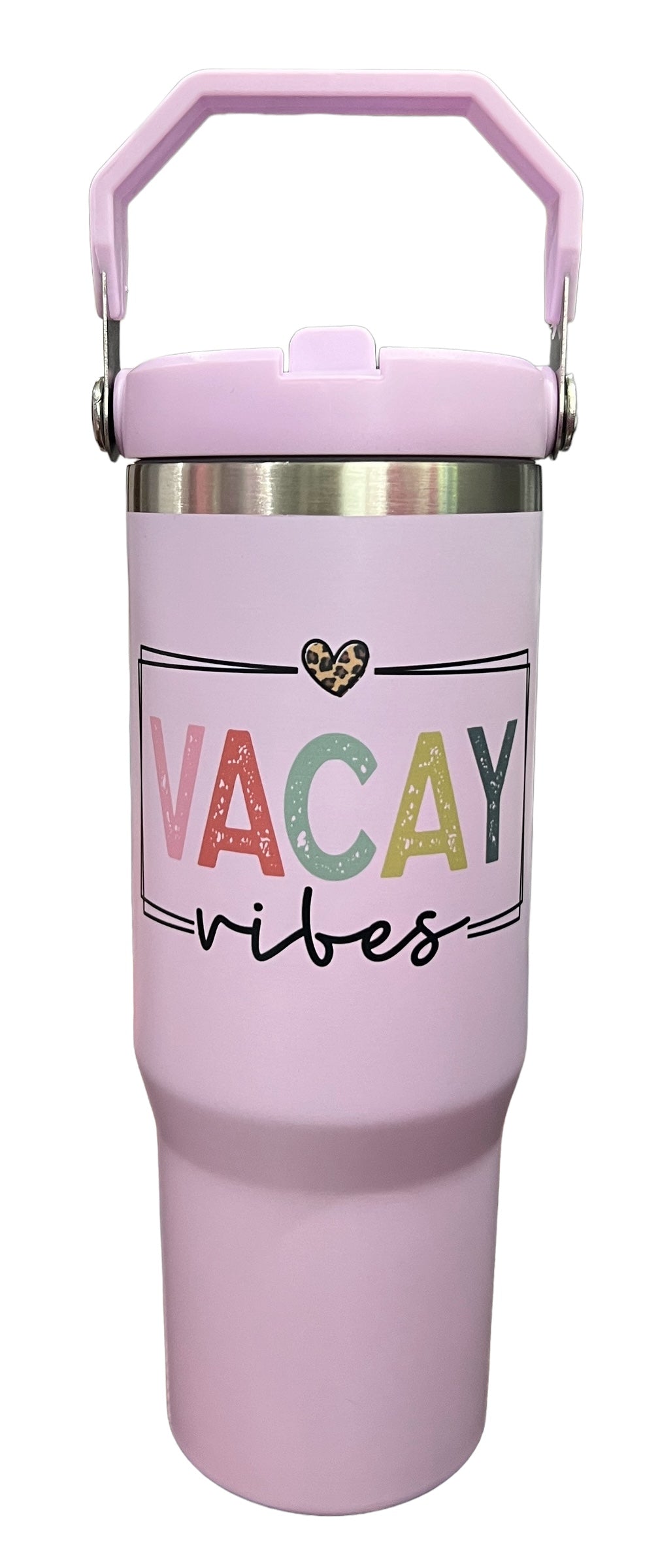 Vacay vibes - 30 oz purple sports bottle tumbler