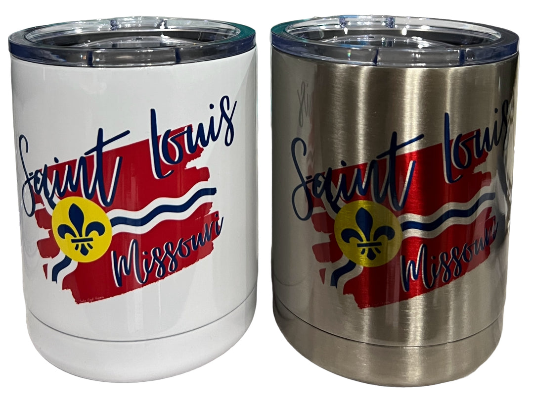 Saint Louis Missouri flag lowball tumbler (other drinkware available)